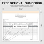Custom 8.5" x 7" Carbonless NCR Books in 3-Part Triplicate Invoices, Work Orders - Image 4