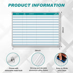 Lined Whiteboard Blank Grid Aluminum Frame Dry Erase Board Reusable Wall - Image 2
