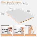 Desktop Glass Whiteboard with Reversible Wood Stand, Small White Board - Image 3