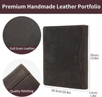 Geslun Genuine Leather 3 Ring Binder, 8.5 x 11 Letter Size Folio - Image 4
