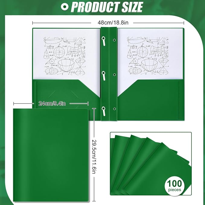 Lincia 100 Pcs Plastic Folders - Image 2