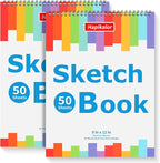 9" x 12" Sketch Book, Acid Free Artist Drawing Book Paper, Art Supplies by Hapikalor