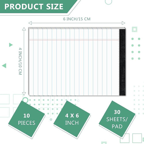 10 Pads Legal Pads 4x6 Inch Lined Ruled Perforated Writing Pad Small Notepads - Image 2