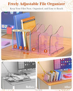 COWVTUJ Adjustable Rose File Organizer - Image 5