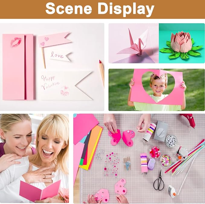 Silunkia 100 Sheets Pink Shimmer Cardstock 8.5 x 11 Crafts Paper, 200gsm/75lb - Image 7