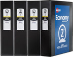 Avery Economy View 3 Ring Binders, 4 Black Binders by Avery