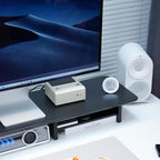 ROCDEER Bamboo Dual Monitor Stand Riser Black, 2-Tier Desk Monitor Riser - Image 7