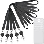 YOUOWO 5 Pack Black Lanyards by YOUOWO