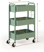 SunnyPoint 3-Tier Delicate Compact Rolling Metal Storage Organizer - Image 6