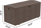 Decksplore 180 Gallon Pro Outdoor Storage Box Waterproof Lockable Resin Deck - Image 3