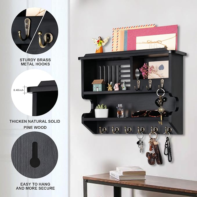 Mutsault Key Holder for Wall, Mail and Key Holder for Home Decor, Key and Mail - Image 6