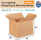 Small Moving & Shipping Boxes 8 x 6 x 6 inches - Image 2