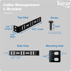 ICC 6” Metal L-Shaped Cable Management Bracket, Vertical/Horizontal, Rack or - Image 9