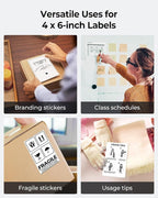 MUNBYN 4x6 Inch Direct Thermal Labels, 6000 Labels/12 Stacks, Fanfold Shipping - Image 6