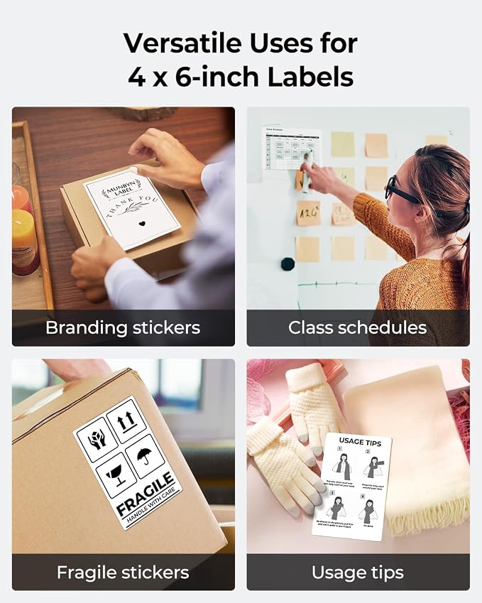 MUNBYN 4x6 Inch Direct Thermal Labels, 6000 Labels/12 Stacks, Fanfold Shipping - Image 6