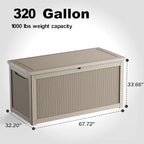 EasyUp 320 Gallon Deck Boxes Waterproof, Outdoor Large Storage Boxes - Image 2