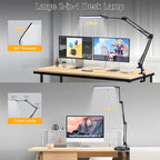 NOEVSBIG LED Desk Lamp with Clamp, 2-in-1 Clamp on Desk Lamps with Base - Image 3