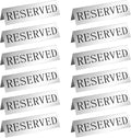 Peryiter 12 Pcs Table Top Reserved Sign Metal Reserved Table Tent Signs Double by Peryiter
