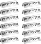 Peryiter 12 Pcs Table Top Reserved Sign Metal Reserved Table Tent Signs Double by Peryiter