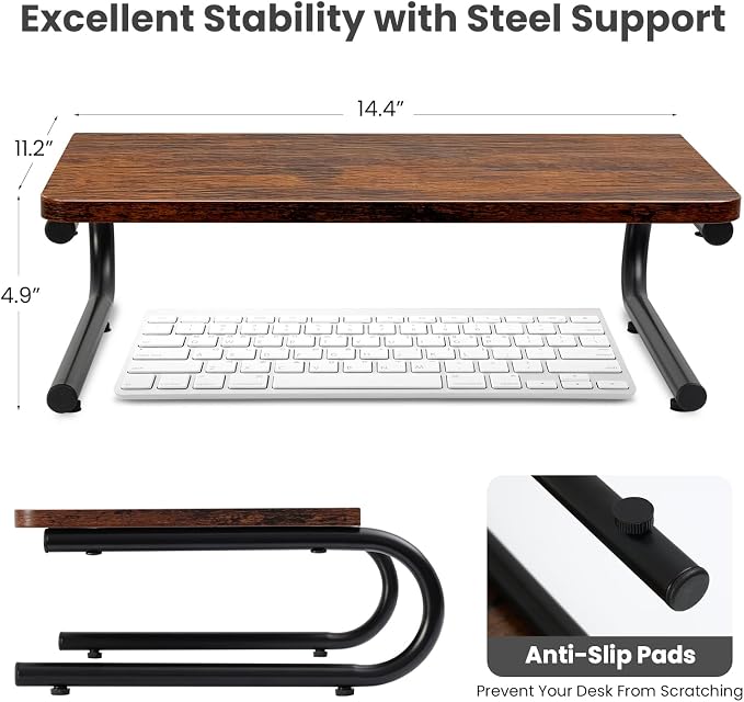 ARCOBIS Monitor Riser for Desk, Wood & Metal Computer Monitor Stand, Printer - Image 2