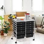 LDAILY 12 Drawer Rolling Storage Cart, Craft Cart Organizer on Wheels w/Metal - Image 8
