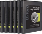 Oxford 3 Ring Binders, 0.5 inch ONE-Touch Easy Open D Rings, Durable Binders by Oxford