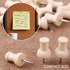 100 Pcs Wood Push Pins, CNYMANY Colored Thumbtacks - Image 6