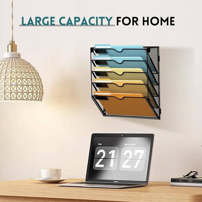 SUPEASY Wall File Organizer Mesh Office Mail Holder, Hanging Wall Organizer - Image 7