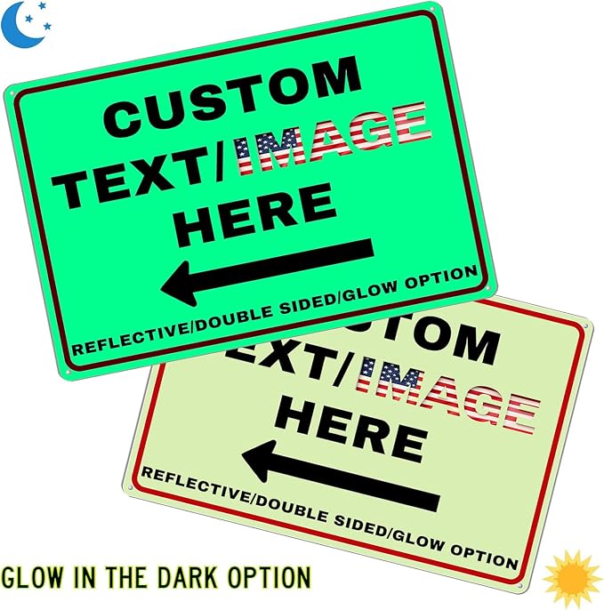 Custom Directional Arrow Sign, Glow in the Dark/Reflective Option, Customize - Image 4
