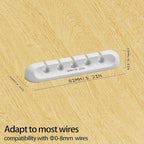 USB Cable Organizer Clips Cord Holder, 8 Packs White Self Adhesive Desk Cord - Image 2