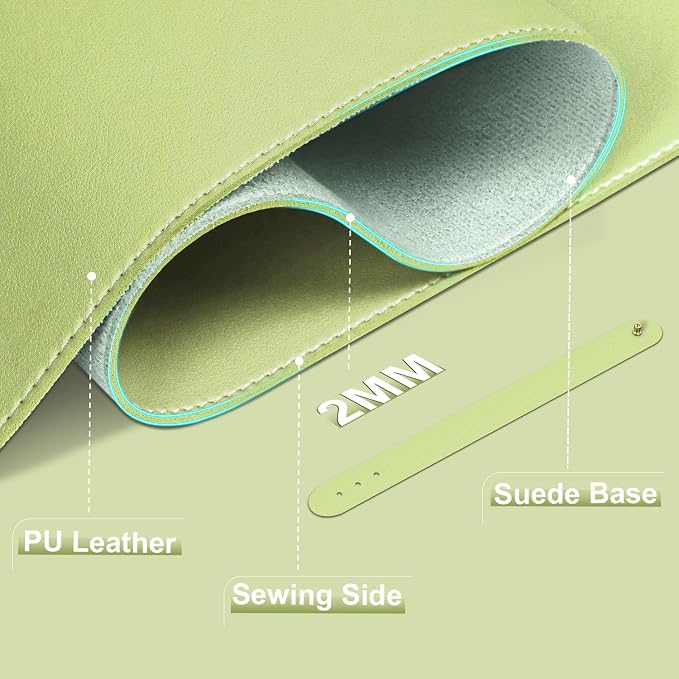 Leather Desk Pad Protector, Large Mouse Pad, Non-Slip Blotter, Laptop Desk Pad - Image 2