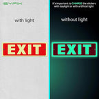 iSYFIX Exit Glow in the Dark Sign – 6 Pack 12x4 Inch – 40 mil Thick Polystyrene - Image 2