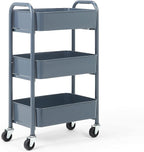 SunnyPoint 3-Tier Delicate Compact Rolling Metal Storage Organizer - Image 5