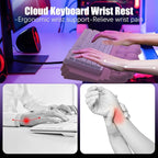 Wrist Rest with Keyboard Stand, Ergonomic Computer Wrist Support Pad, Cloud - Image 2