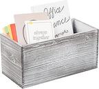 ExoLiry Rustic Gray Wood Mail Box Storage Holder File Organizer Tabletop Wooden - Image 5