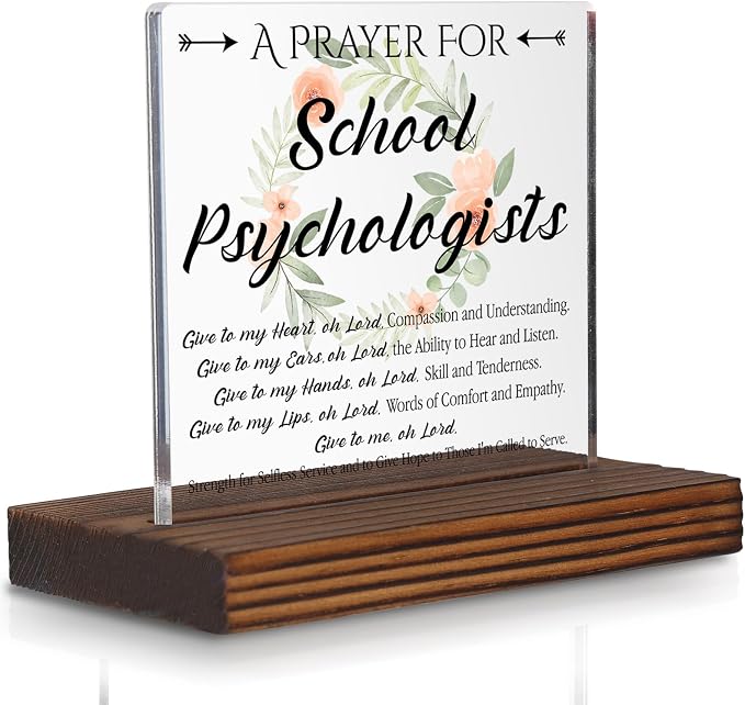 School Psychologist Prayer Desk Sign, Christian Faith-Based Appreciation Gift by Pariveca