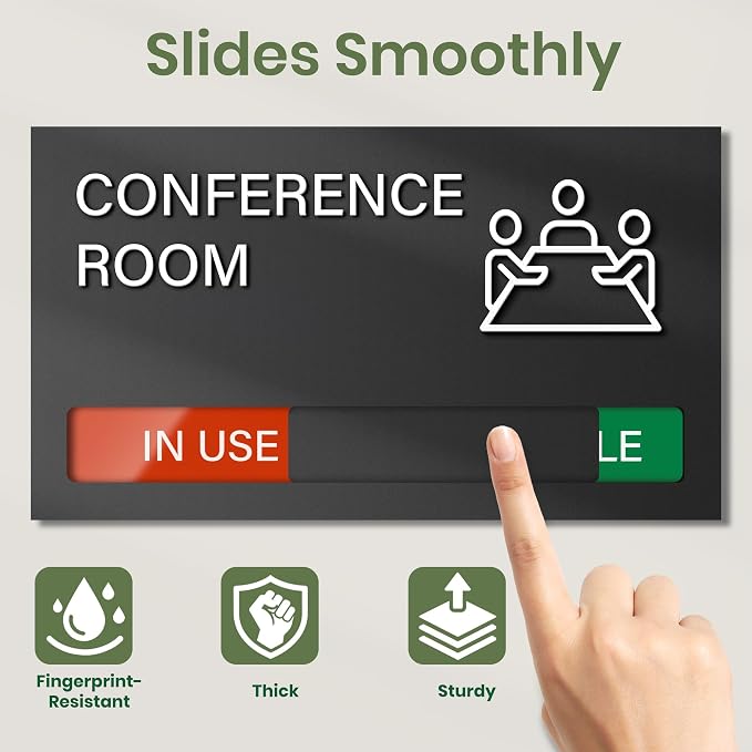 Conference Room Sign, Office Door Signs Do Not Disturb, In Use Available Slider - Image 2