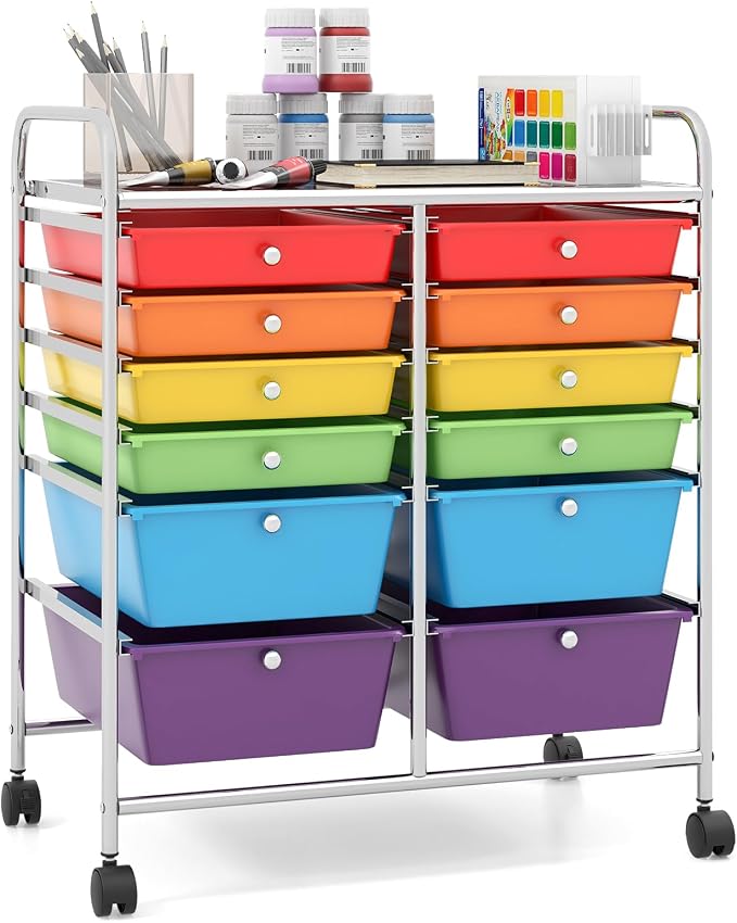 Giantex 12 Drawer Rolling Storage Cart Tools Scrapbook Paper Office School by Giantex