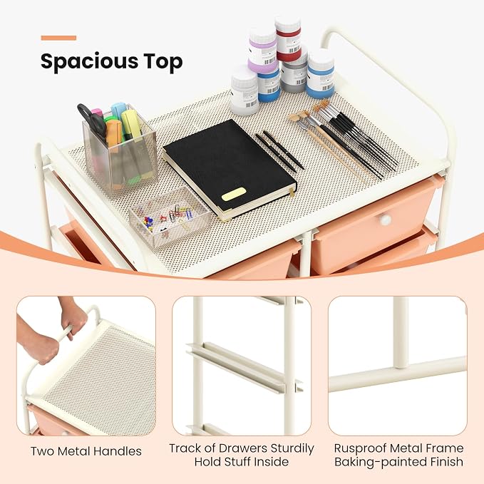 GLACER 10 Drawer Rolling Cart, Storage Cart - Image 5