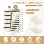 GOFLAME 15-Drawer Rolling Storage Cart, Craft Storage Cart - Image 4