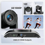 TONGVEO 10x Zoom Conference Room Video Camera System, All-in-One HD 1080P 60fps - Image 7