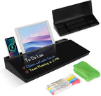 Desktop Glass Whiteboard with Storage, Desk Board with Computer Keyboard Stand by WALGLASS