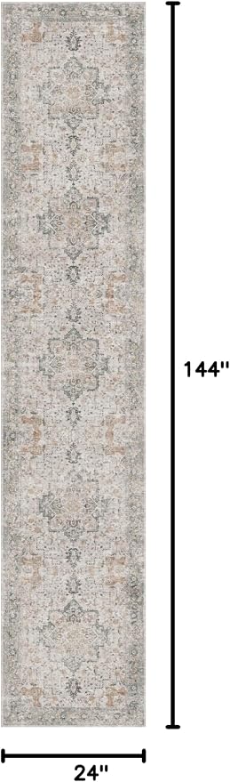 GENIMO Runner Rug 2x12, Non Slip Vintage Hallway Runner Rugs, Low Pile - Image 2