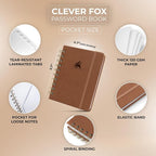 Clever Fox Password Book Spiral – Mini Internet Address & Password Organizer - Image 2