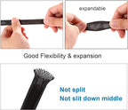 25ft - 1 inch PET Expandable Braided Sleeving – Black – Alex Tech Braided Cable - Image 5