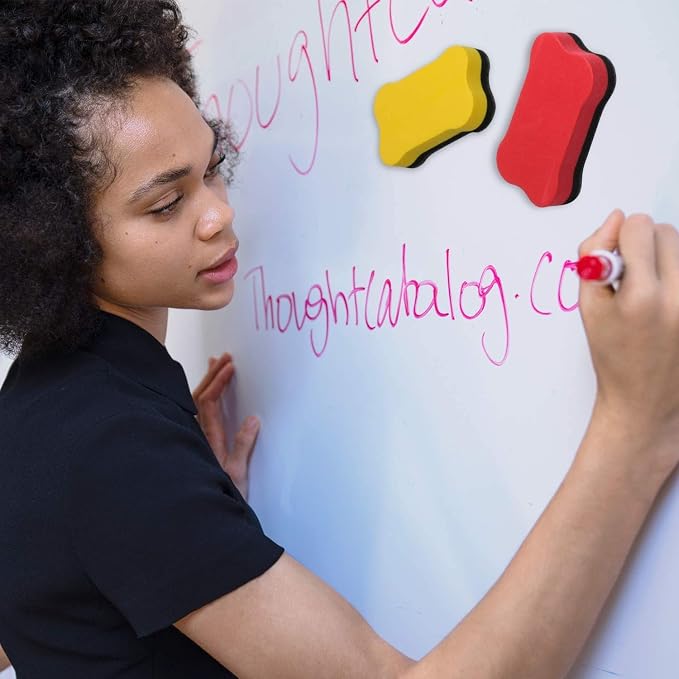 Outus 48 Pieces Magnetic Whiteboard Dry Eraser Office Erasers Bone Shaped Dry - Image 6
