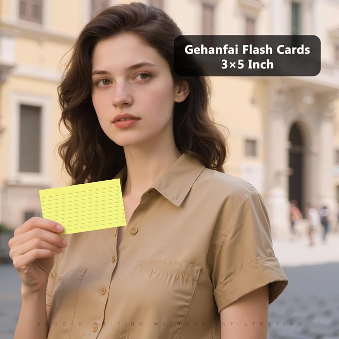 250 Count Index Cards 3 x 5 Inch, Heavyweight Yellow Lined Note Cards Portable - Image 5
