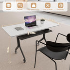 Goakwwuz Conference Room Table, Folding Conference Tables, Thicken Grey Tabletop - Image 2