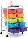 GOFLAME 10-Drawer Rolling Storage Cart, Art Craft Storage Organizer on Wheels by GOFLAME