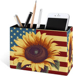 Famame Sunflower on American Flag Pencil Holder - Image 2